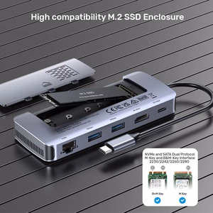 UNITEK aktyvus USB-C šakotuvas 10Gbps, M.2, HDMI, PD 100W
