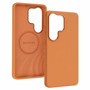 Liavec Silky Case with Metal Camera Frame for Samsung Galaxy S26 Ultra orange