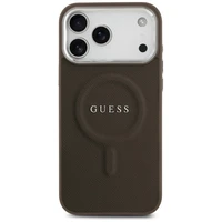 Guess klasikinio logotipo magnetinis dėklas, skirtas iPhone 17 Pro – rudas