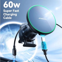 Automobilinis laikiklis Joyroom "JR-ZS214" Qi2 juodas (belaidis įkrovimas 15W) (magnetinis / oro grotelės)