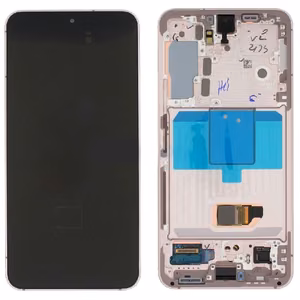 LCD ekranas Samsung S901 S22 5G su jutikliniu ekranu ir rėmeliu Pink Gold originalus (originalus komplektas)