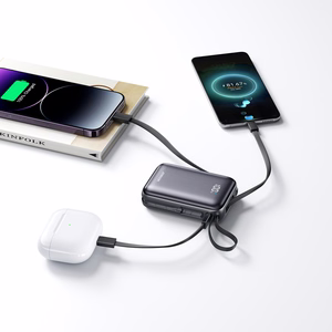 Joyroom JR-PBF29 20000mAh 22.5W išorinė baterija su dvigubu laidu juoda