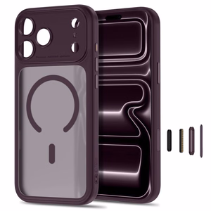 Tech-Protect MagPeak MagSafe CC dėklas, skirtas iPhone 18 Pro Max / 17 Pro Max, matinis tamsiai vyšninės spalvos