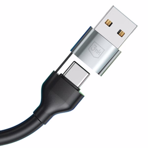3mk Hyper Cable N-SERIES 6 in 1 USB-C / USB-A į USB-C / Lightning / Micro 1,2 m QC 3.0 9V / 2A 18W - juodas