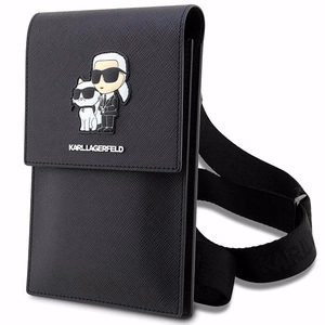 Karl Lagerfeld Rankinė KLWBSAKCPMK juoda/juoda Saffiano Karl & Choupette