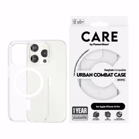 CARE by PanzerGlass Urban Combat dėklas MagSafe iPhone 15 Pro - baltas