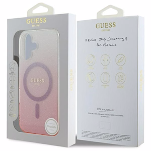 Guess IML Glitter Gradient MagSafe iPhone 16 dėklas - pink