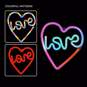 Neon LED RGB LOVE IN HEART FLRN02 + RC Forever Light