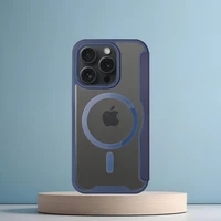 SMART MAG knygos tipo dėklas telefonui, suderinamas su MagSafe, IPHONE 15 Pro Max, mėlynas