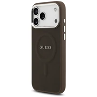 Guess klasikinio logotipo magnetinis dėklas, skirtas iPhone 17 Pro – rudas