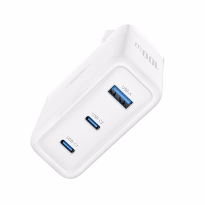 XO sieninis įkroviklis CE35 PD 100W 2x USB-C 1x USB baltas