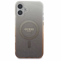Guess IML Blizgantis gradientas Magnetinis dėklas telefonui iPhone 16 Plus - rudas
