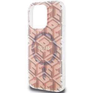 Guess IML GCube MagSafe dėklas telefonui iPhone 15 Pro Max - rožinis