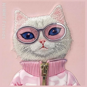 Nimmy Cool&Cute 2.0 katės dėklas iPhone 15 Pro - rožinis