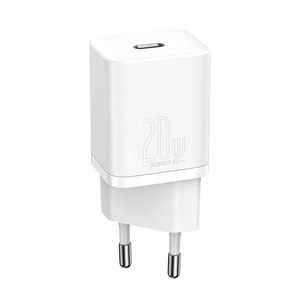 Baseus Super Si 20W USB-C įkroviklis, baltas (CCSUP-B02)