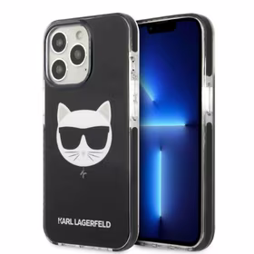 Karl Lagerfeld KLHCP13LTPECK iPhone 13 Pro / 13 6.1" kietas dėklas juodas/juodas Choupette Galva