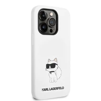 Karl Lagerfeld KLHCP14LSNCHBCH iPhone 14 Pro 6.1" kietas dėklas baltas/baltas Silikoninis Choupette