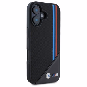 BMW M Meshed Tricolor Stripes MagSafe dėklas iPhone 16 - juodas