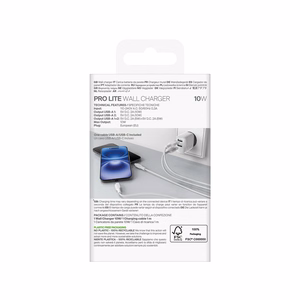 Puro PROLITE 10W 2x USB-A sieninis įkroviklis + USB-A - USB-C kabelis 1.2m - baltas