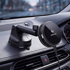 Acefast D67 magnetinis automobilinis laikiklis prietaisų skydui su Qi2 25 W belaidžiu įkrovimu ir aušinimu, juodas