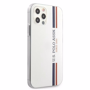 US Polo USHCP12LPCUSSWH Tricolor Collection dėklas, skirtas iPhone 12 Pro Max 6.7", baltas