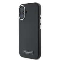 Karl Lagerfeld FW Metal Plate MagSafe iPhone 16 dėklas - juodas