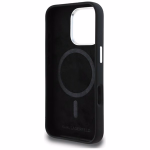 Karl Lagerfeld Silikoninis Karl Sketch MagSafe Dėklas for iPhone 16 Pro - juodas