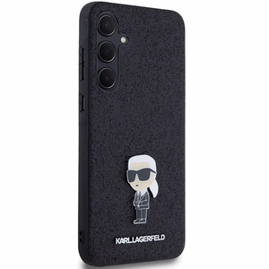 Karl Lagerfeld Fixed Glitter Ikonik Logo Metal Pin case for Samsung Galaxy A35 - black