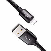 BASEUS Colorfone CAMLT-BSY01 USB kabelis 1,2 m USB A 3 x USB C Juoda, Raudona, Mėlyna