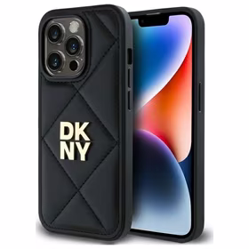 DKNY Quilted Stack Logo dėklas telefonui iPhone 14 Pro Max - juodas