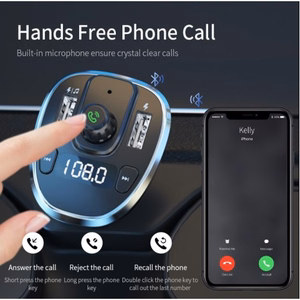 Automobilinis įkroviklis Essager "Dynamic" pilkas 3.4A (2xUSB / FM moduliatorius / USB laikmena)