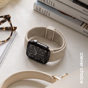 Crong Wave Band pintas Apple Watch dirželis, 38/40/41/42 mm, smėlio spalvos