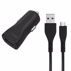 Автомобильное зарядное устройство Energizer HardCase DC1ALMCM, USB-A, 1 A, с кабелем Micro-USB, чёрный
