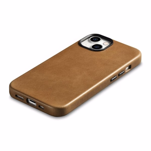 iCarer Oil Wax Premium odinis dėklas iPhone 14 Plus Magnetinis odinis dėklas su MagSafe Rudas (WMI14220703-TN)