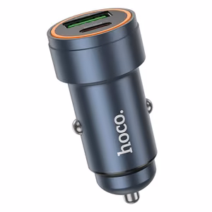 Įkroviklis automobilinis Hoco Z57A 30W (1xUSB 1xUSB-C) juodas