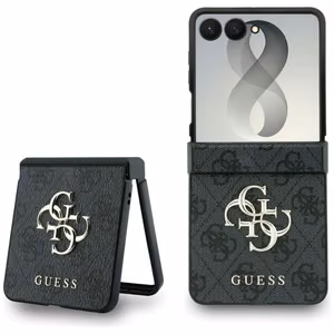 Juodas „Guess Big 4G Logo“ dėklas, skirtas „Samsung Galaxy Z Flip8“
