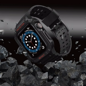 Protect Strap Band for Apple Watch 38/40/41mm Armored Case Strap - Black