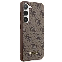 Guess 4G Metal Gold Logo dėklas telefonui Samsung Galaxy S24+ - rudas