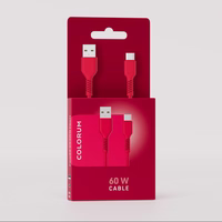 COLORUM laidas USB-A - USB-C 1,8m 3A CK60-AC-02 xMagenta