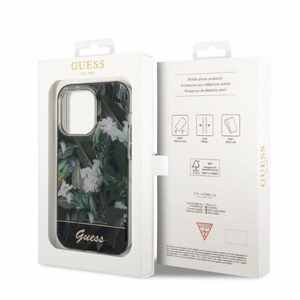 Guess Jungle Collection dėklas telefonui iPhone 14 Pro Max - žalia