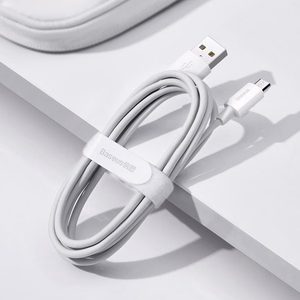 Набор кабелей Baseus Simple Wisdom Data Cable Kit USB на Micro 2.1A (2 шт./комплект) 1.5м белый