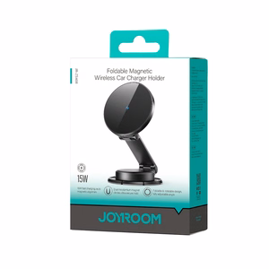 Joyroom JR-ZS408 magnetic holder with 15W inductive charger for car cockpit - black