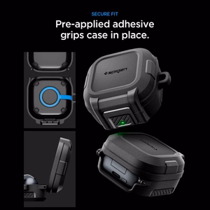 Spigen Lock Fit dėklas Samsung Galaxy Buds 4 / 4 Pro - Matte juodas