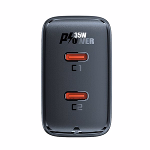 Greitas GaN 35W PD įkroviklis 2x USB C Acefast A49 - juodas