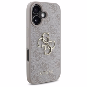 Guess 4G didelio logotipo dėklas telefonui iPhone 16 - rožinis