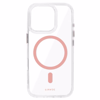 Liavec Blizgus Magnetinis Skaidrus dėklas telefonui Iphone 16 Pro rožinė