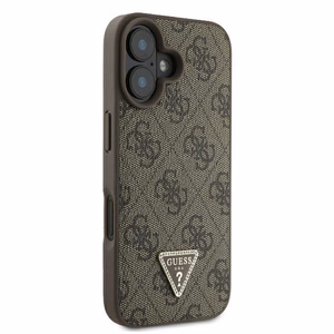 Guess Odinis 4G Trikampis Strass Magnetinis iPhone 16 dėklas - ruda