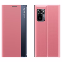Dėklas telefonui knygos tipo su išmaniuoju langu Xiaomi Redmi K40 Pro+ / K40 Pro / K40 / Poco F3 - rožinis