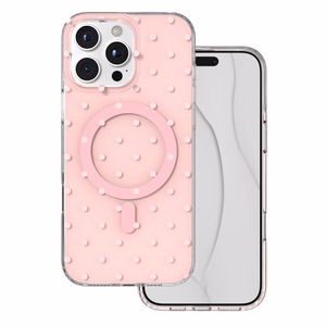 Bubble Dots Mag dėklas, skirtas iphone 16 Pro Max 6,9", rožinis