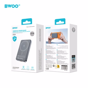 BWOO P82 10000mAh 15W išorinė baterija belaidis krovimas tamsiai pilka